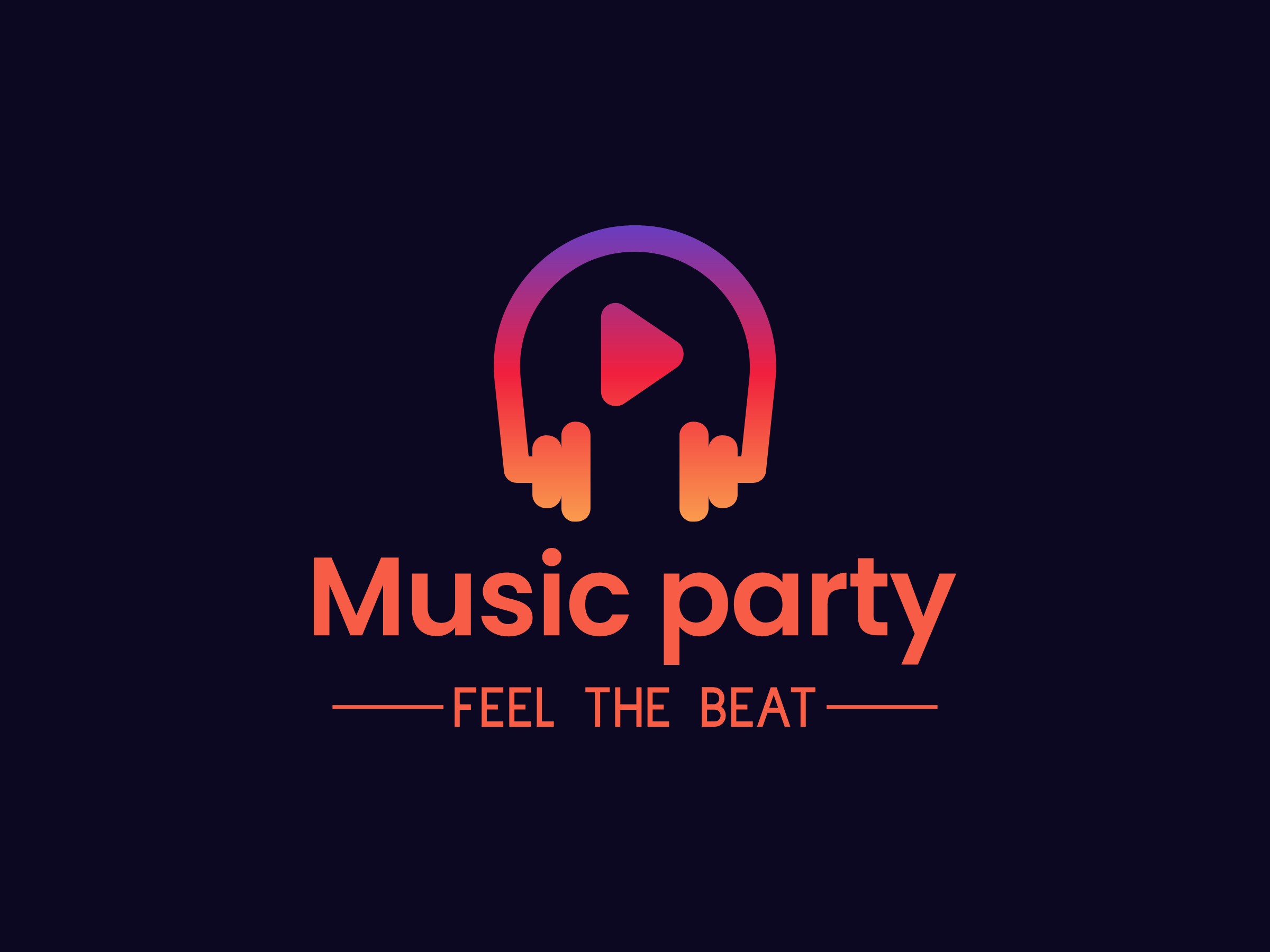 Music party logo design